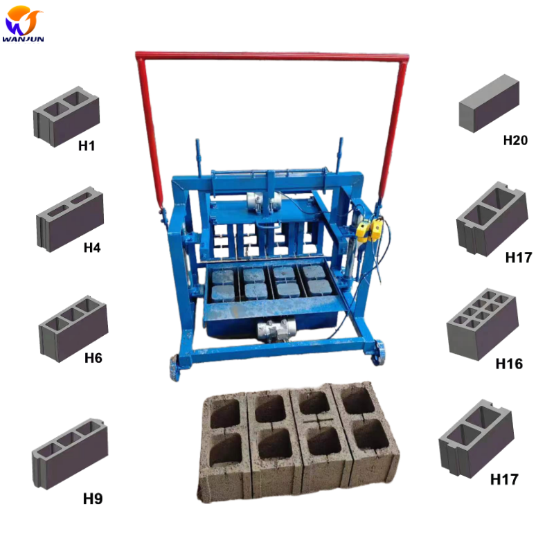 2-45B Semi-Automatic Direct Push Brick Machine Produces Many Types Concrete Cement New Engine Mold Also Produces Cement Blocks