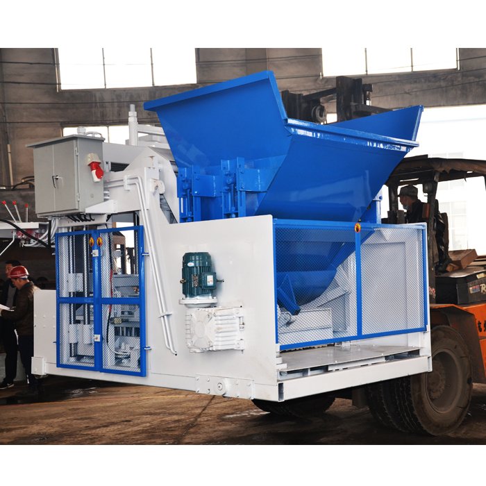 QMY10-15 Mobile Hollow Concrete Pavers Block Making Machine Egg Laying Brick Making Machinery Hydraulic Pressure Automatic 4500