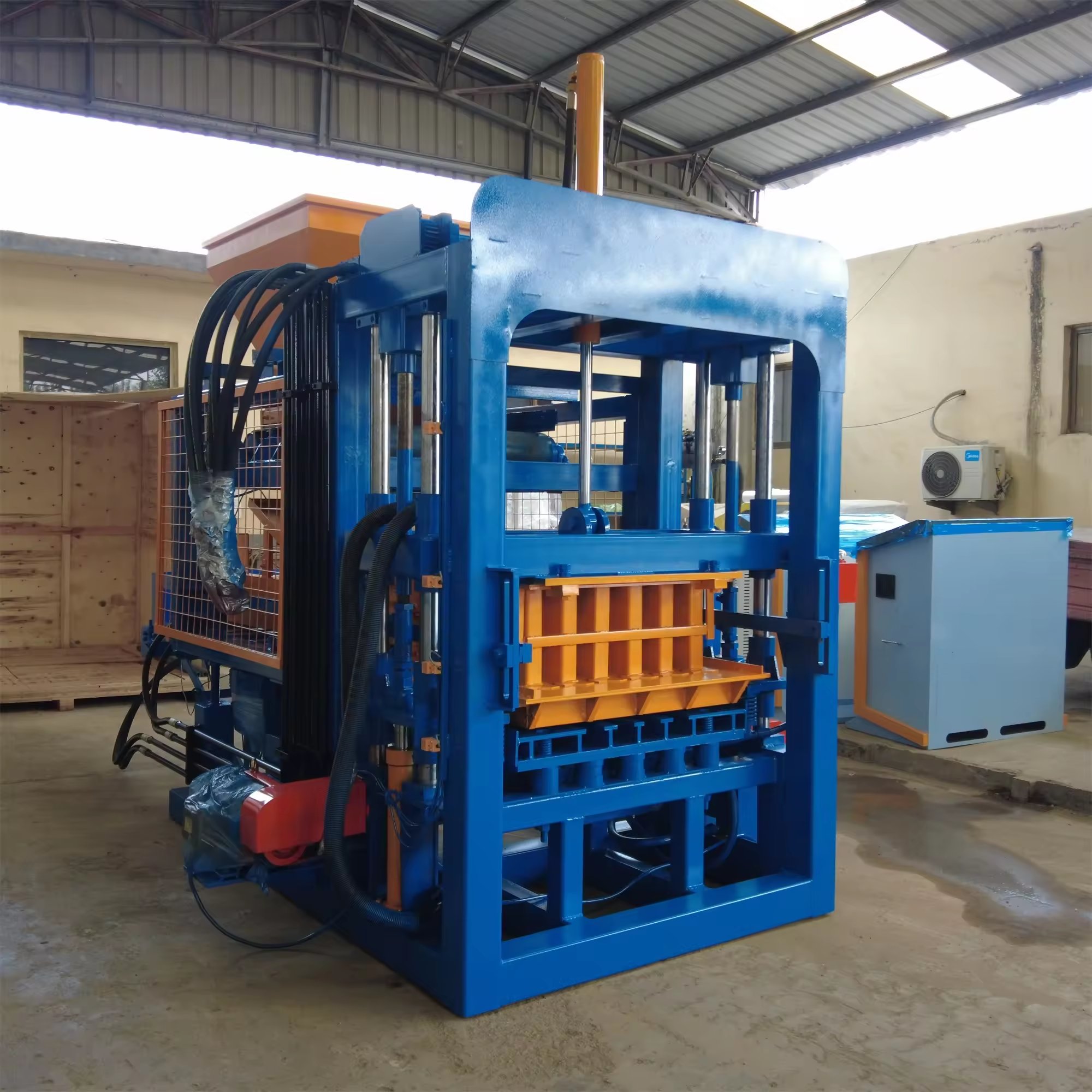 QT4-15 cement brick machine fully automatic cement block bricks making machine building machine
