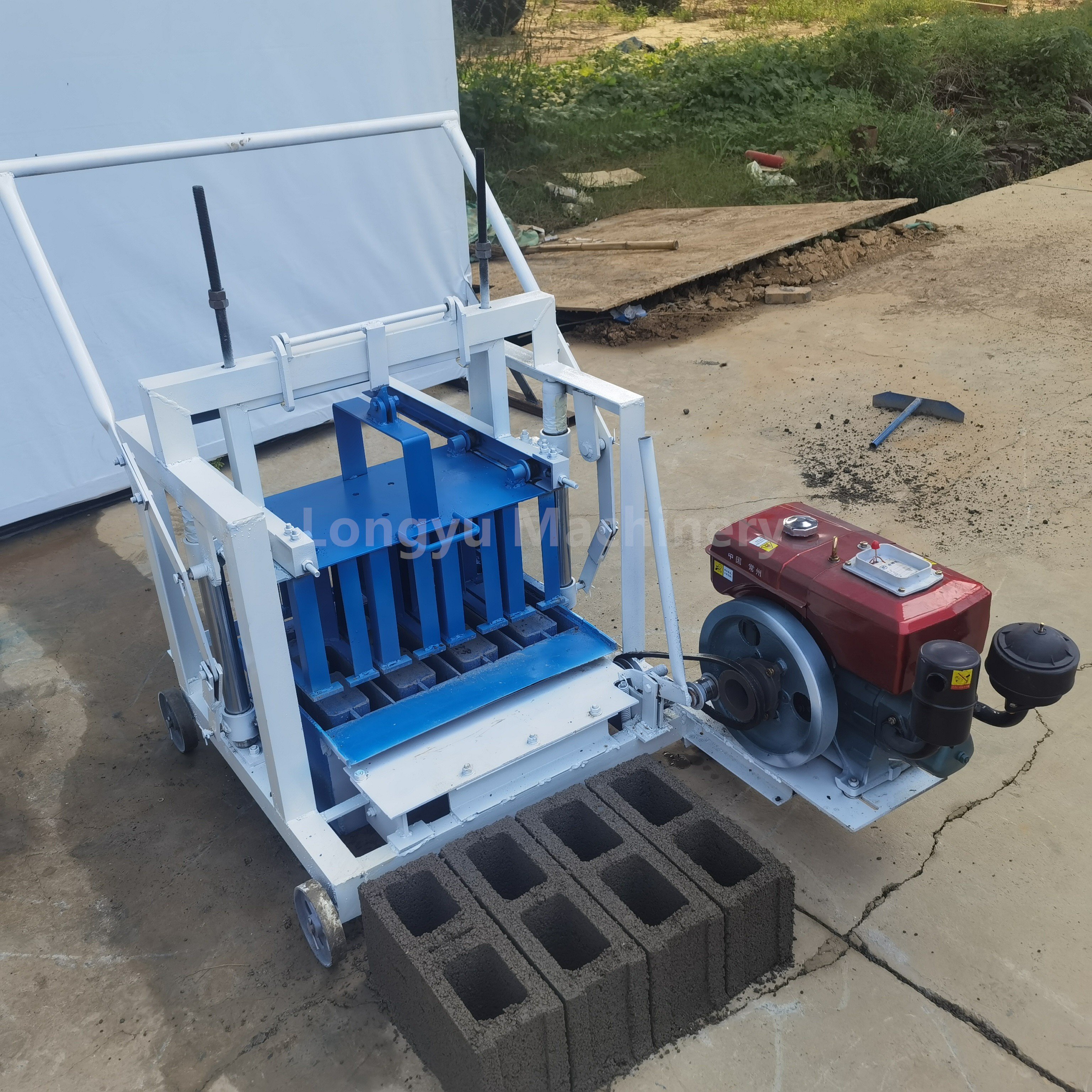 diesel engine concrete block cement hollow brick maker machine concrete brick making machinery in papua new guinea