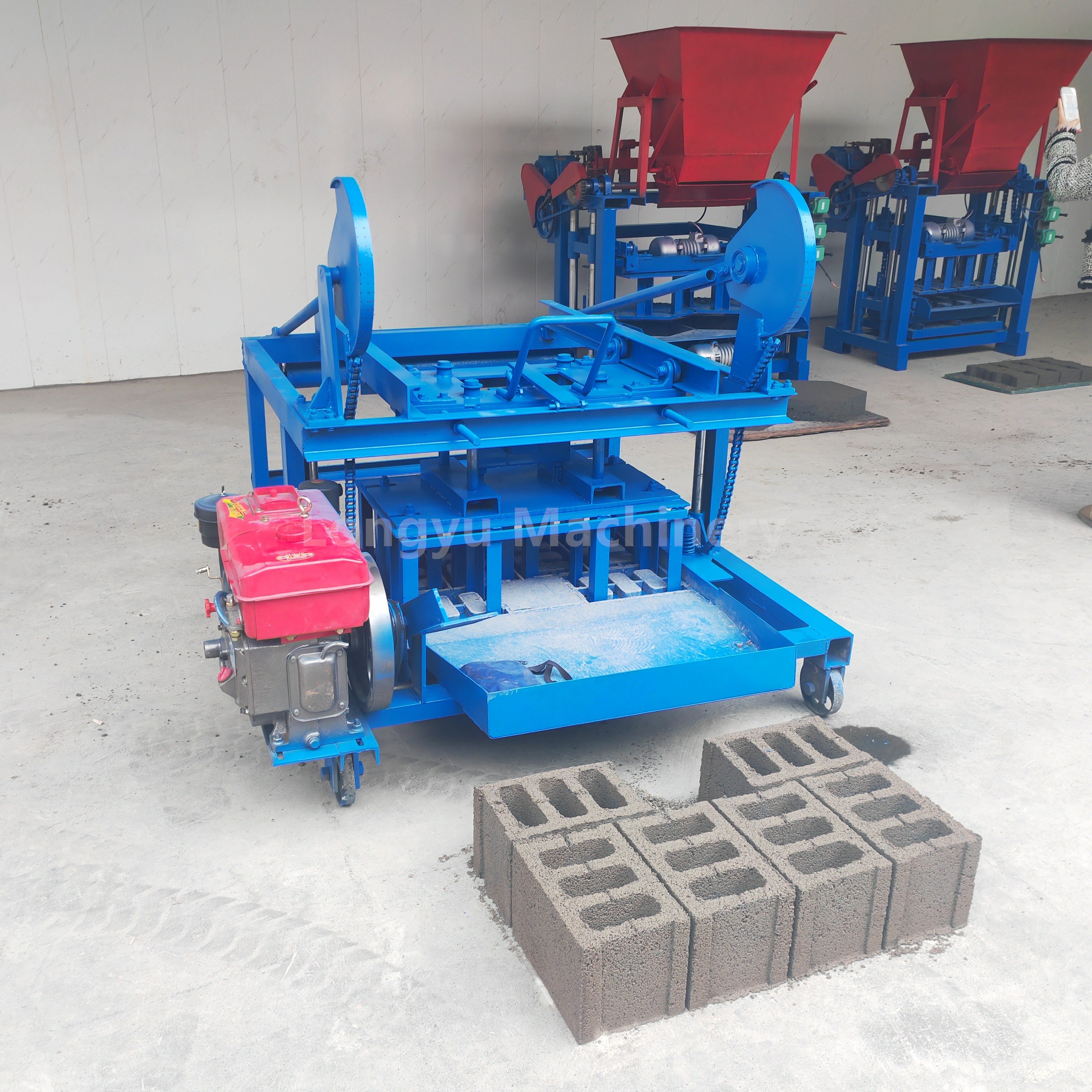 diesel engine concrete block cement hollow brick maker machine concrete brick making machinery in papua new guinea