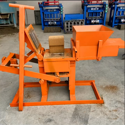 Small soil clay manual Interlock block making machine brick machine QMR2-40 manual interlocking brick machine
