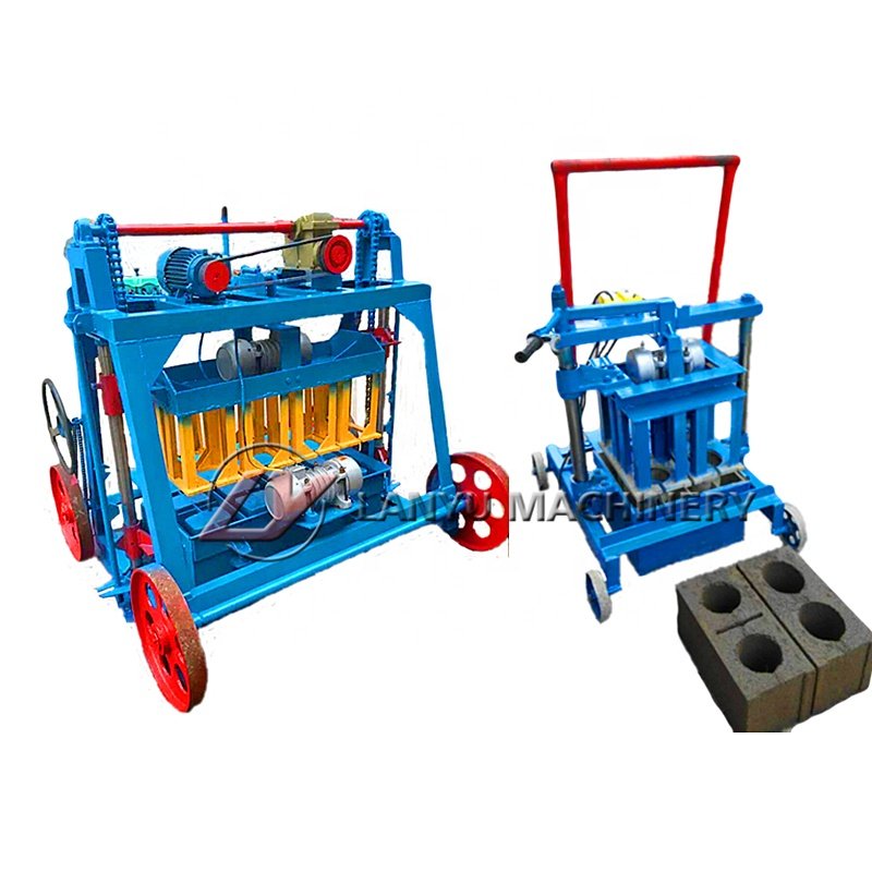 Sudan moving hollow concrete brick machine/qtj4-40 block making machine cement