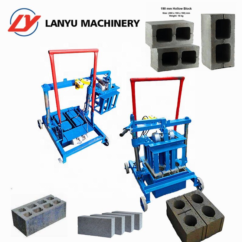 Sudan moving hollow concrete brick machine/qtj4-40 block making machine cement