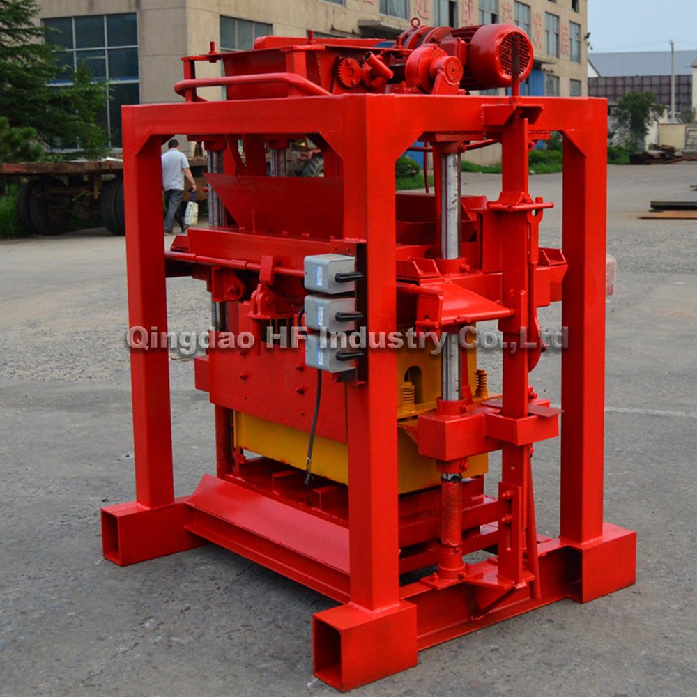 QT4-40 Manual Interlocking Brick Making Machine Diesel Engine Hollow Concrete Block Making Machine Global Long Service Life 1500