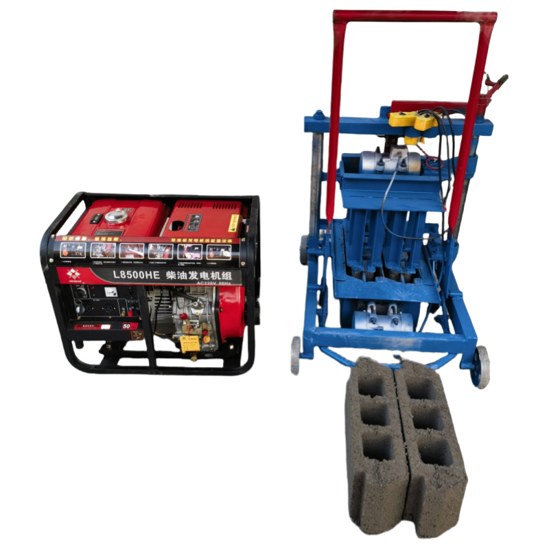 Best Selling Africa Eaves Brick Free Burning Cement Brick Making Machine With Diesel Generator Set