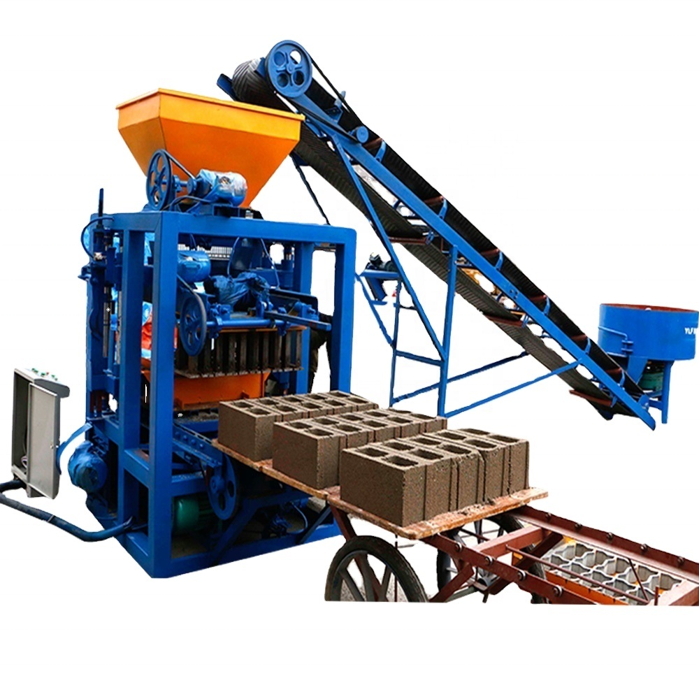Electric QT 4-24 concrete brick block machine with stacker hollow and pavement brick maker production line