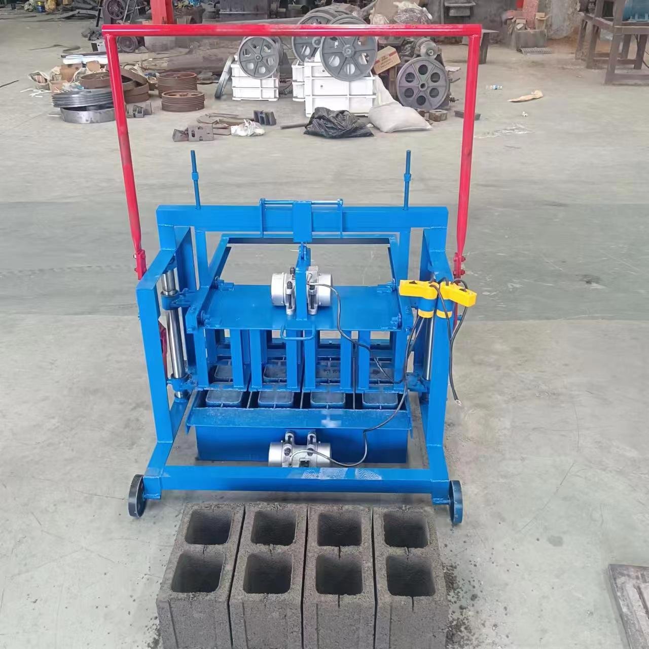 Factory Low Price Small Direct Push Three Piece Hollow Block Forming Brick Making Machine