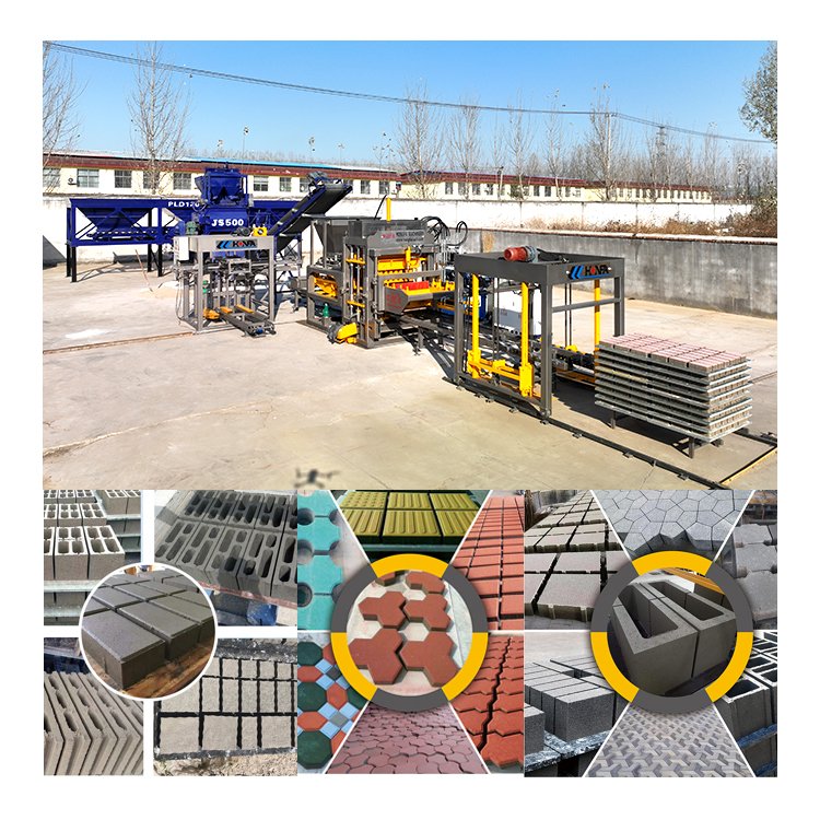 Hongfa construction QT6-15 concrete brick making machinery cement hollow block equipment production line pavement device