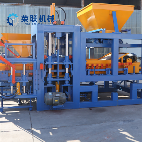 QT12-15 paving cement paving stone cinder bricks making machine with js500 concrete mixer construction block machinery