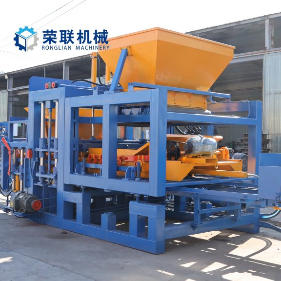 QT12-15 paving cement paving stone cinder bricks making machine with js500 concrete mixer construction block machinery