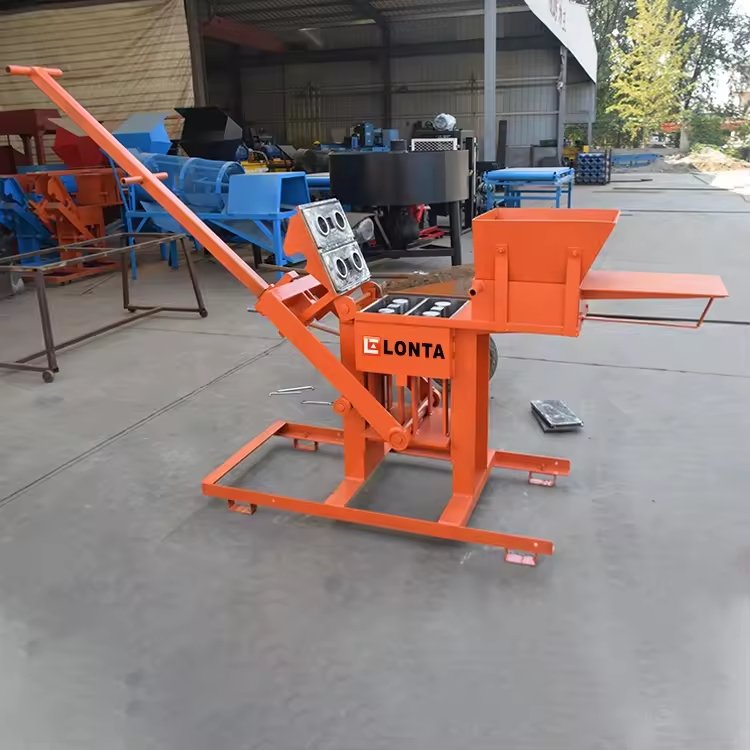 LONTA QMR2-40 manual brick maker hollow paver mould mud earth soil clay brick block making machine brique en terre