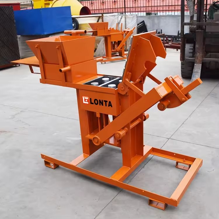 LONTA QMR2-40 manual brick maker hollow paver mould mud earth soil clay brick block making machine brique en terre