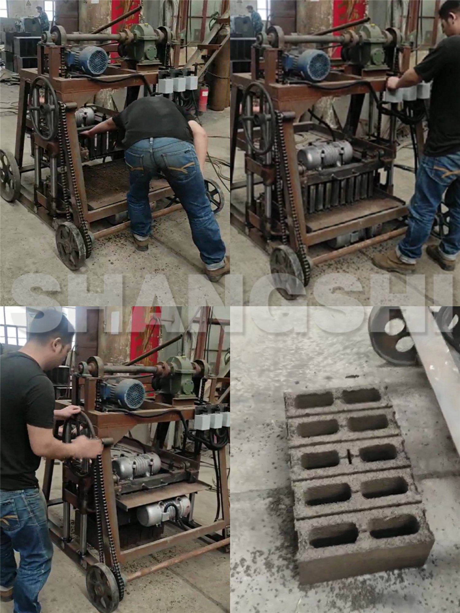 Mobile Hollow Block Making Machine Concrete Brick Production Machine for Sale