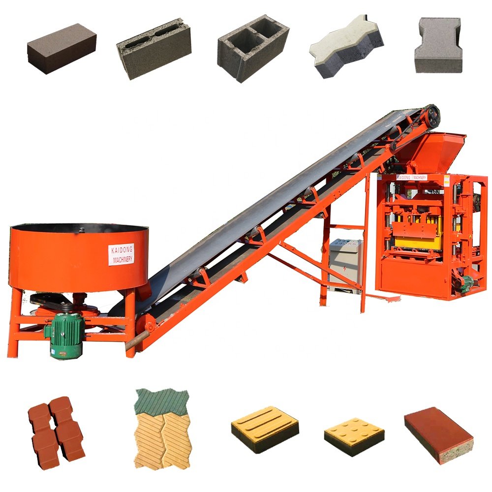 Kaidong QT4-23A 10000 pcs per day brick making machine concrete block making machine hollow bricks making machine