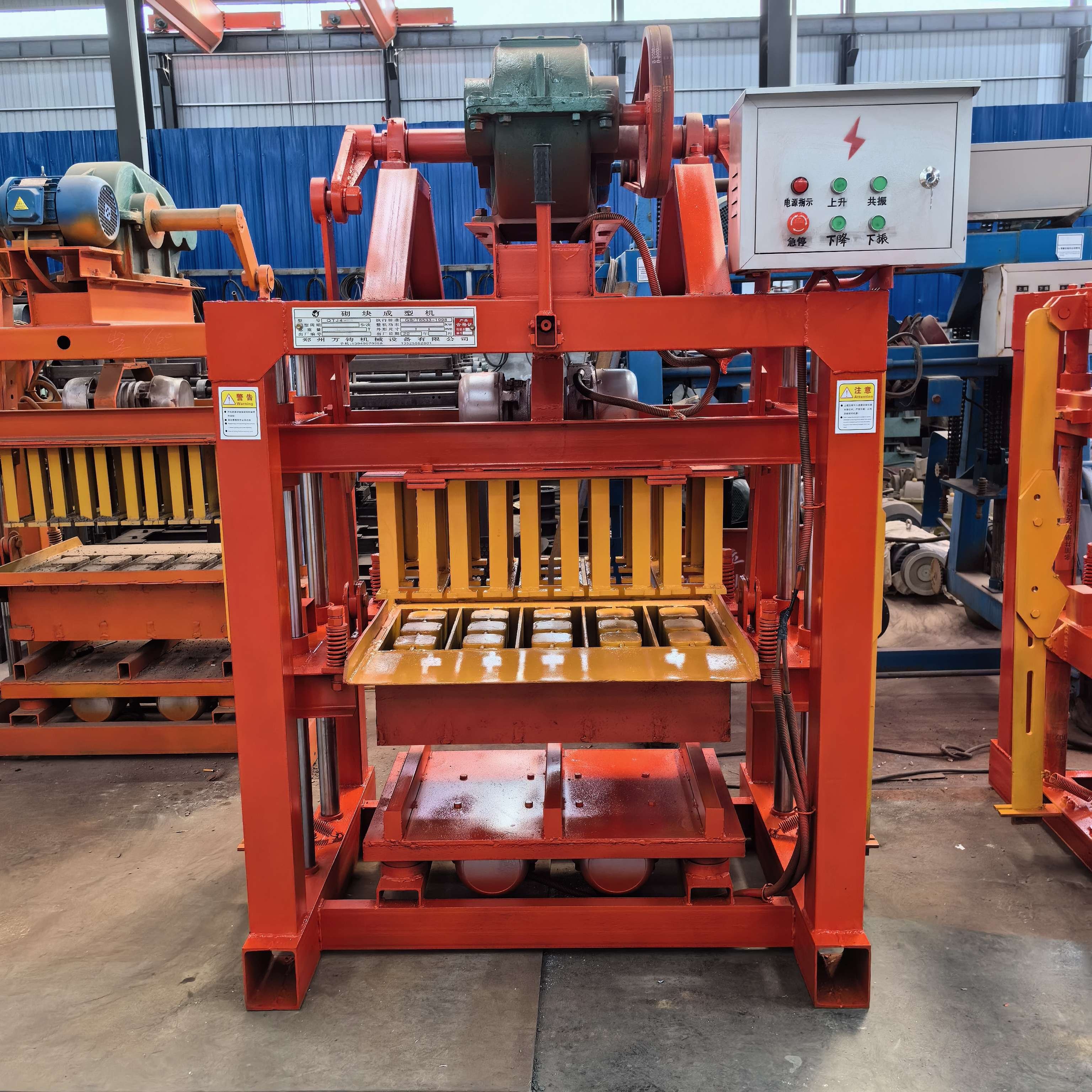 Small Interlocking Sacred Paving Cement Block Forming Machinery Semi-Automatic QT4 Model Sale in Africa