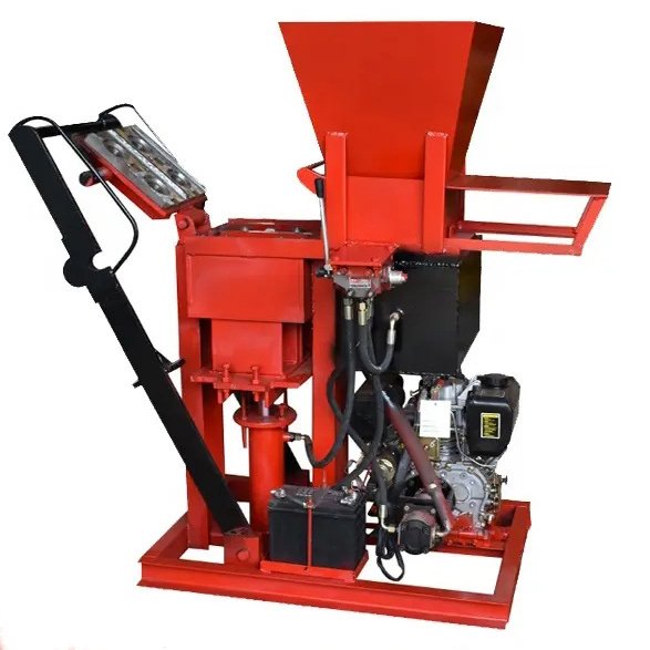Easy to Operate Diesel Engine Manual Portable Hydraulic Hollow Clay Concrete Cement Block Brick Making Machinery