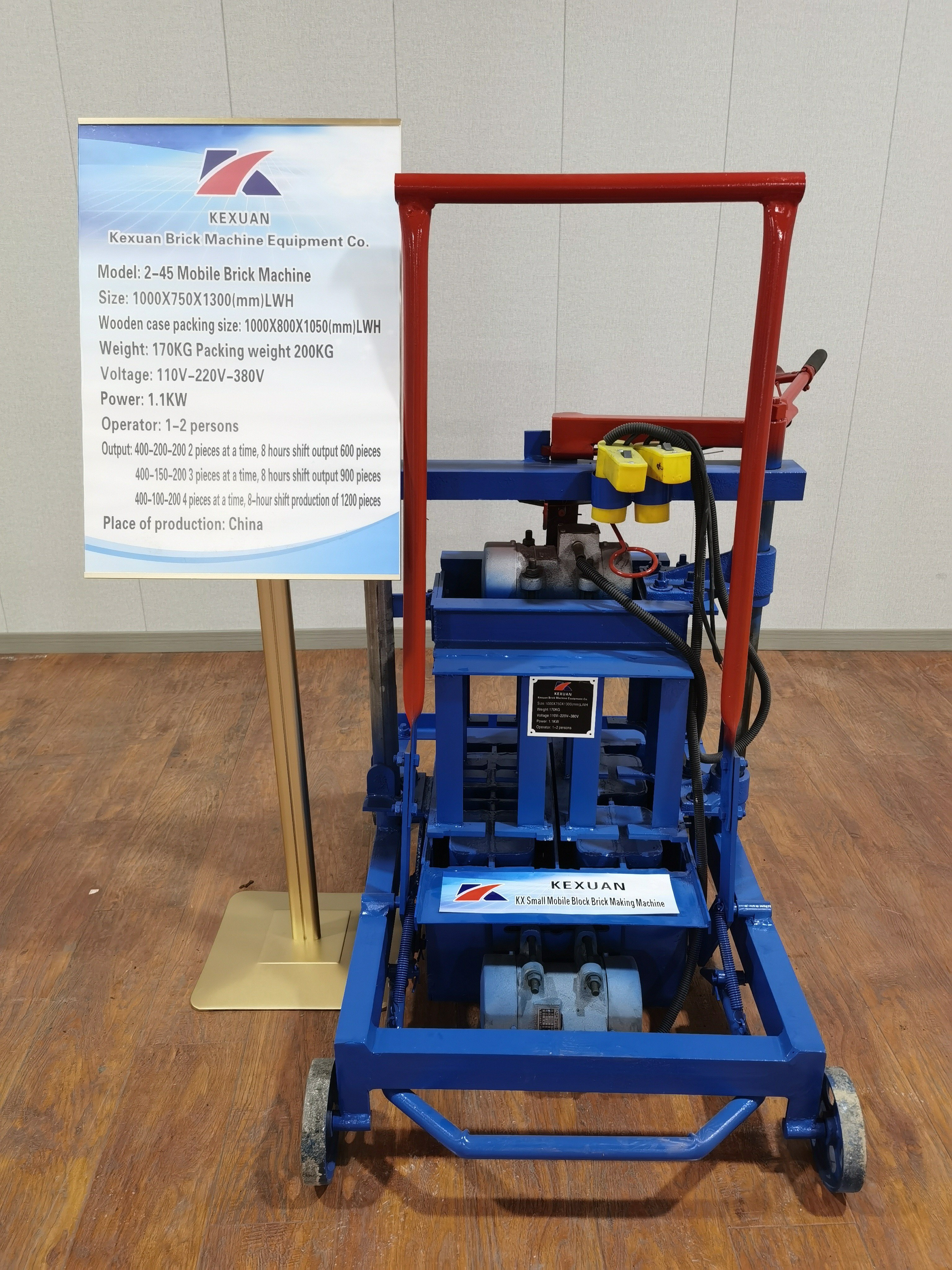 2-45 brick press block making 400-200-200 twelve-hole hollow bricks. small scale brick making machine.machine ce