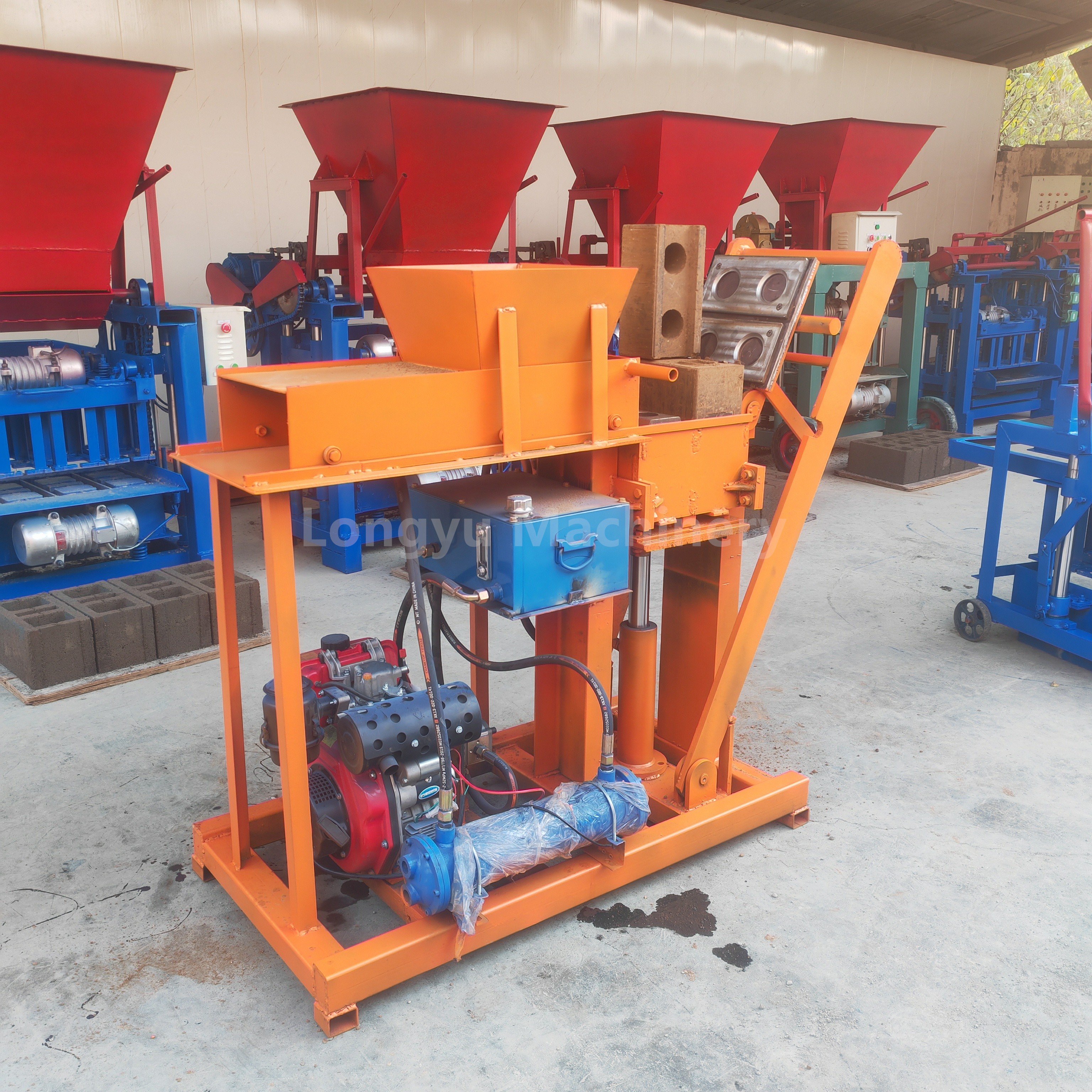 Hand Operated Electric Diesel Interlocking Block Machine Manual Red Mud Equipment Interlocking Clay brick Making Machine