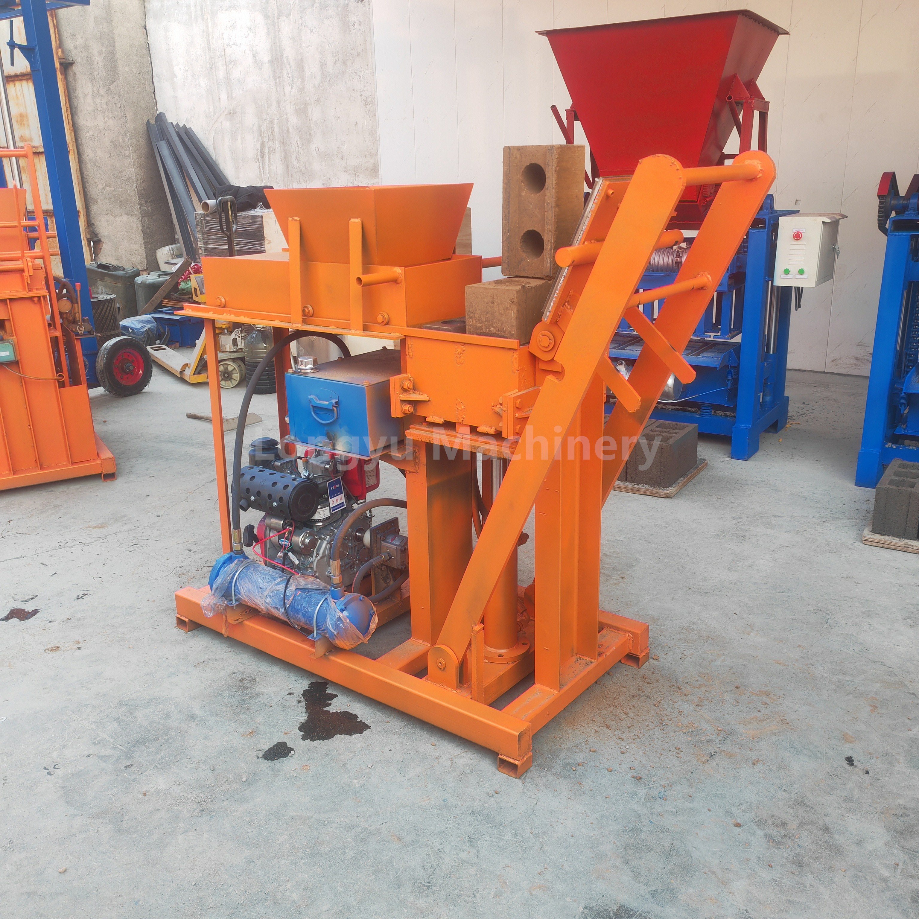 Hand Operated Electric Diesel Interlocking Block Machine Manual Red Mud Equipment Interlocking Clay brick Making Machine