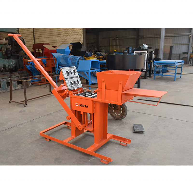 LONTA QMR2-40 low price manual hollow paver maker red compressed soli earth adobe mud clay brick block making machine