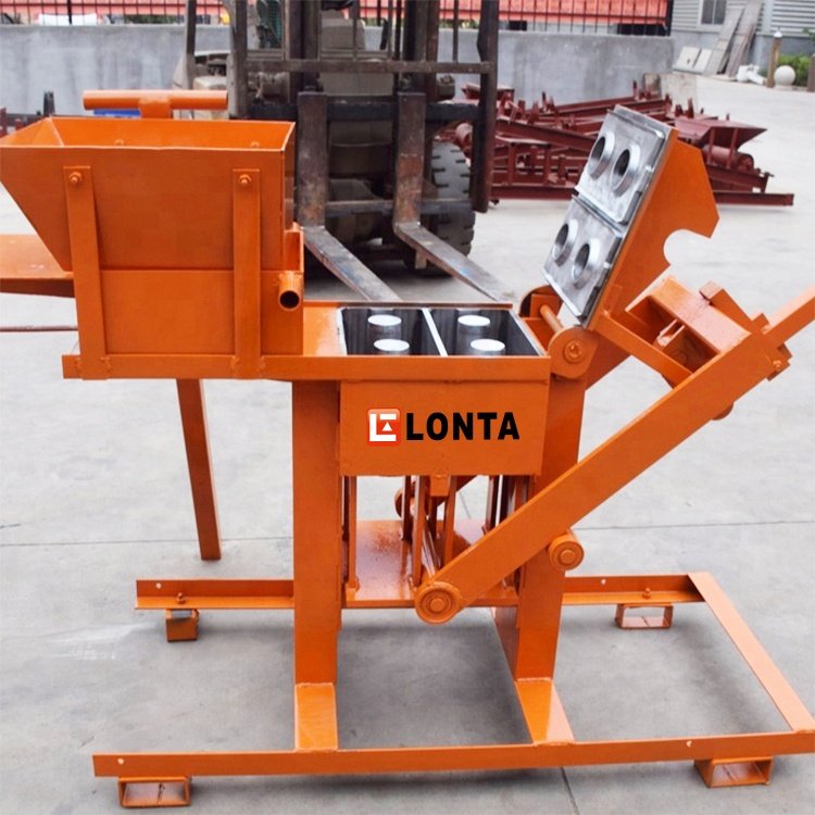 LONTA QMR2-40 low price manual hollow paver maker red compressed soli earth adobe mud clay brick block making machine