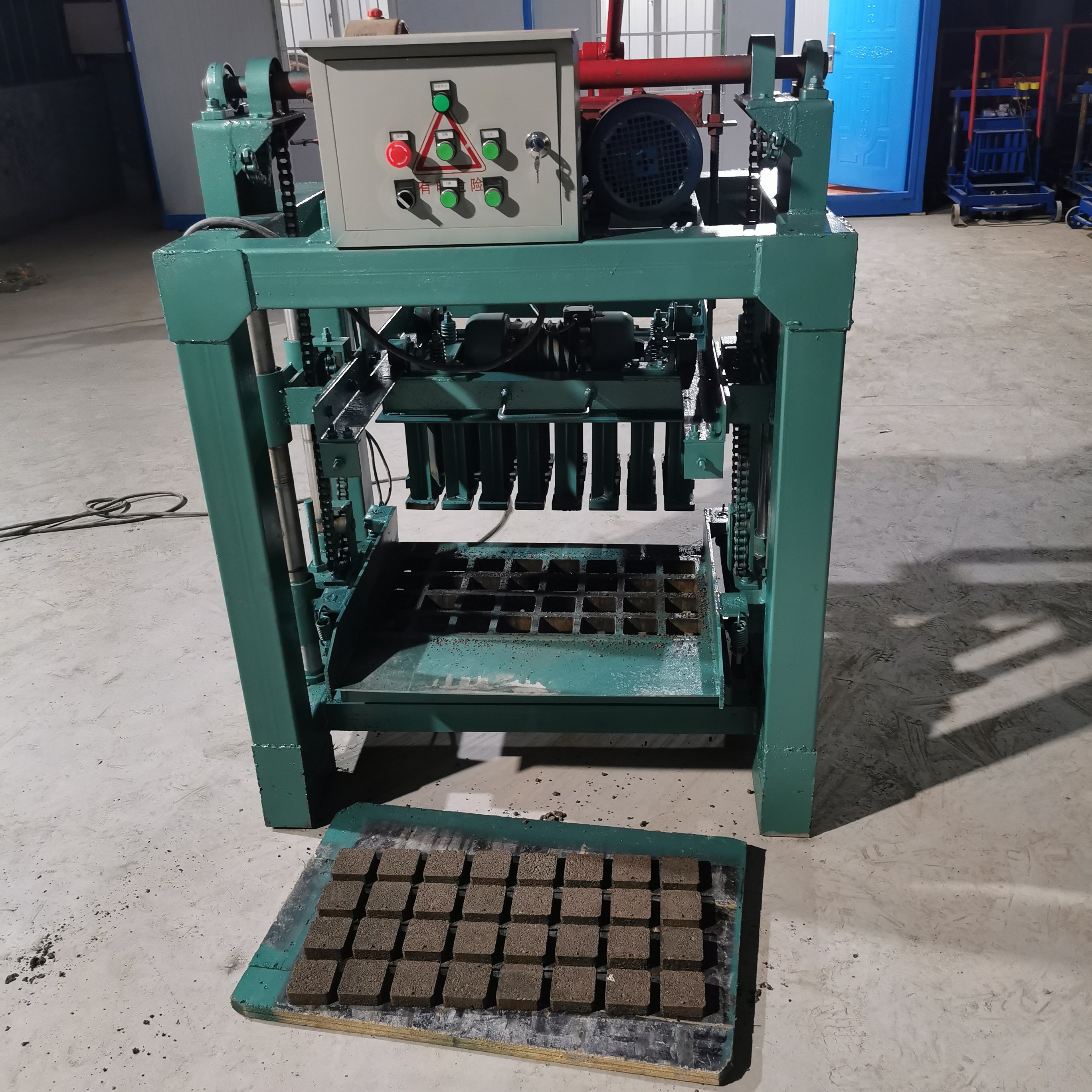 KM4-35B Cheap semi-automatic compressed concrete hollow block cement brick making machine