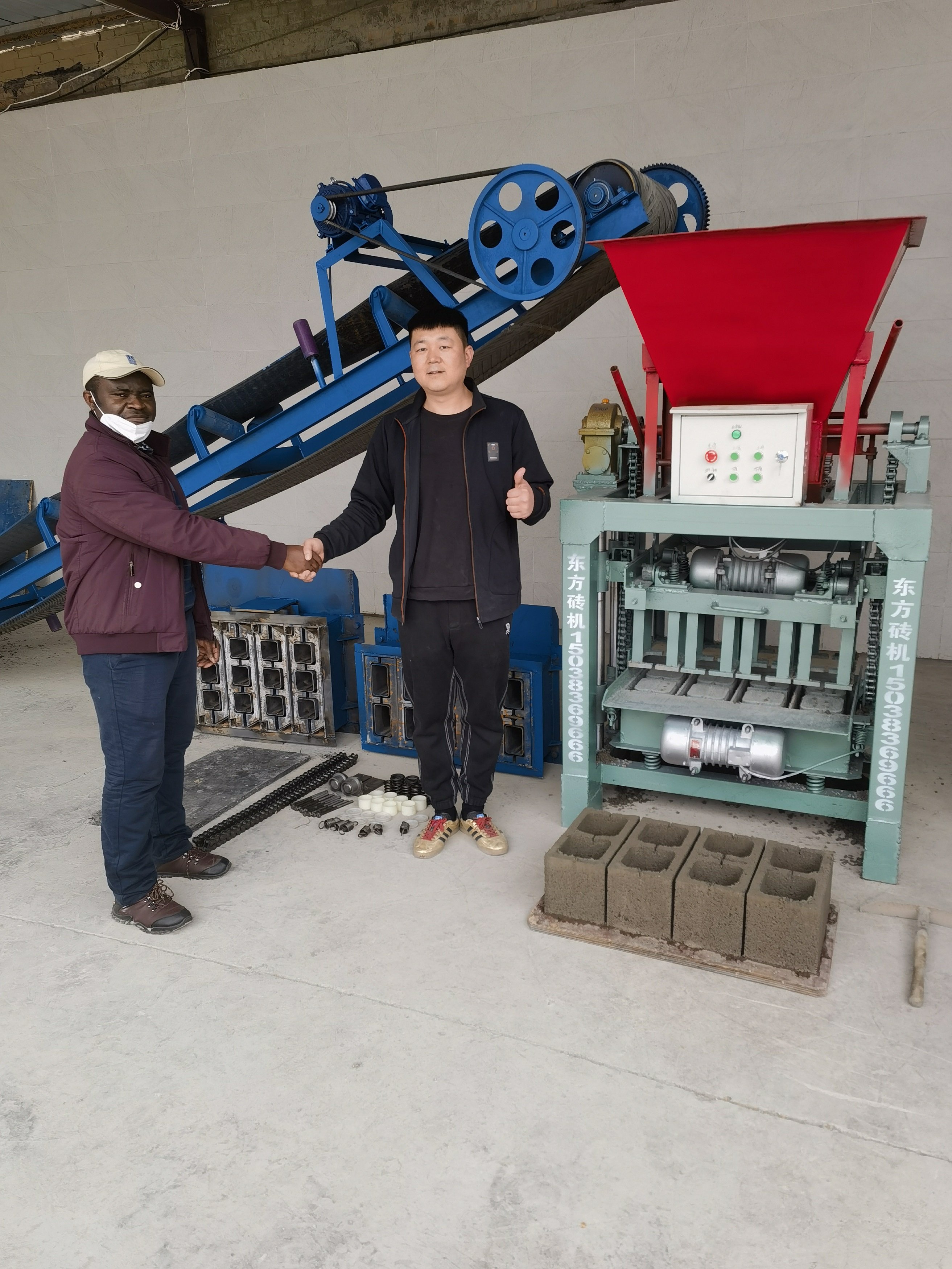 KM4-35B 400-200-200mm Hollow Block Making From Interlock Block Making Machine Manual Concrete Block Machine