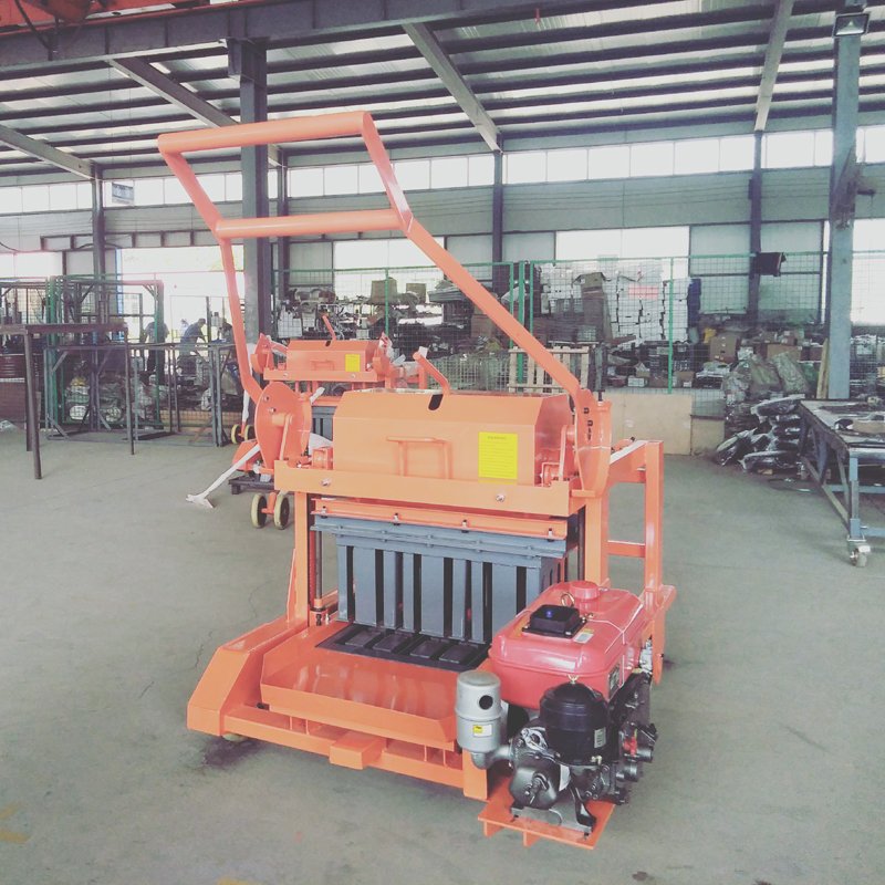 factory hand operated mobile hollow cement concrete block brick making machine manually for sale