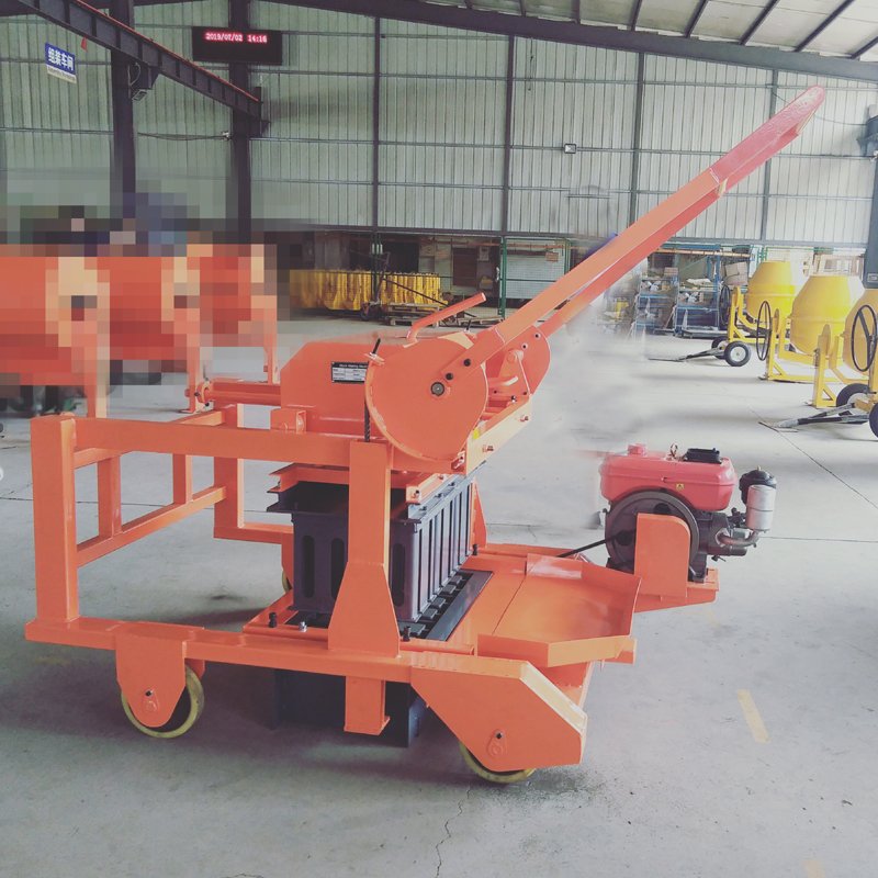 factory hand operated mobile hollow cement concrete block brick making machine manually for sale