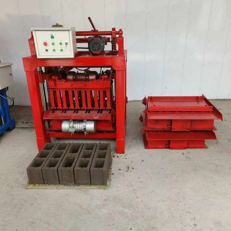 Fully automatic interlocking vibration cement brick making machine 4-35B hollow block machine