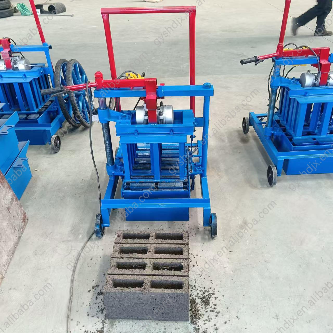 Manual Mobile Block Making Machine Small Cement Interlocking Paver Maker Brick Machine Manual Fly Ash Brick Making Machine