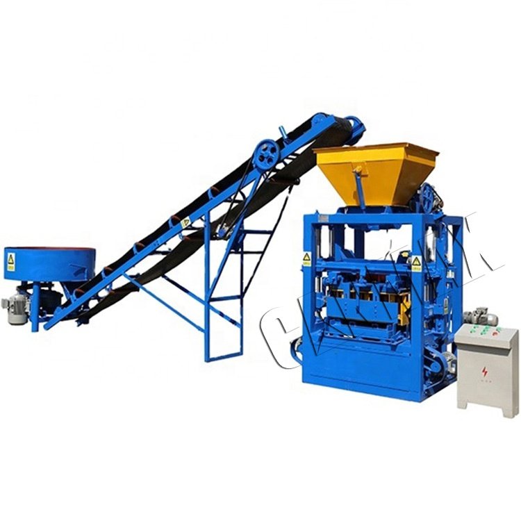 QT4 - 24 industry Semi automatic concrete cement hollow blocks brick making machinery