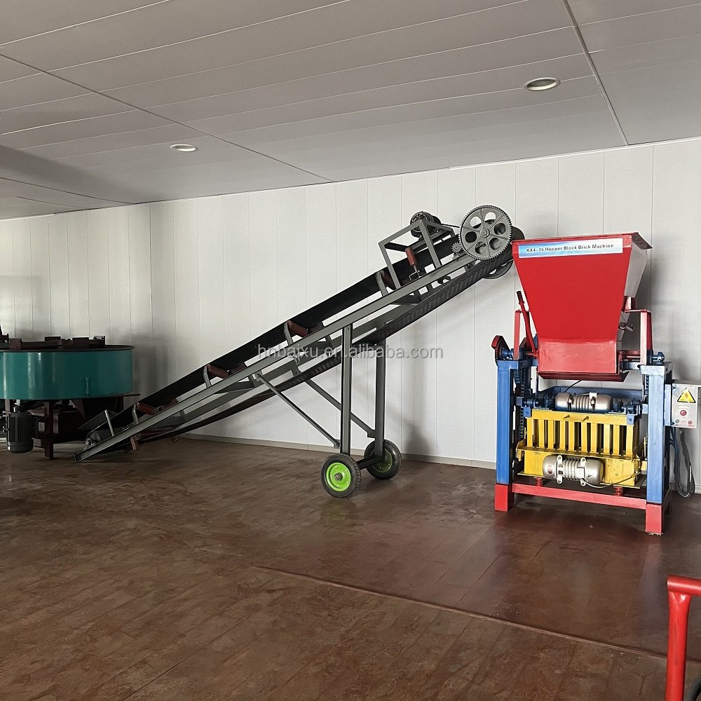hot sale semi automatic cement solid hollow paving block brick making machine with hopper