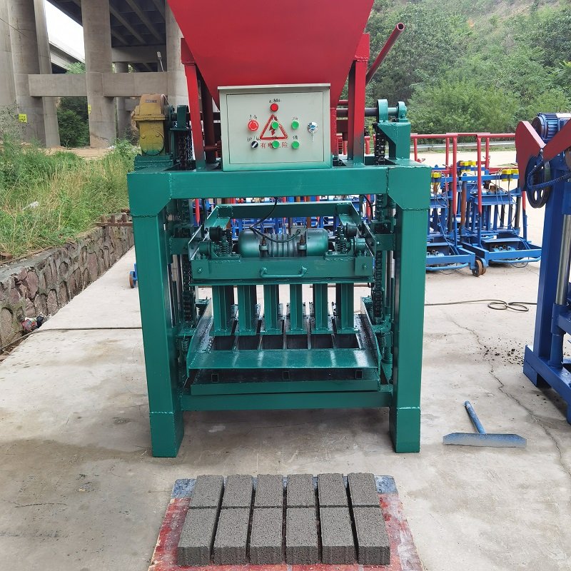 hot sale semi automatic cement solid hollow paving block brick making machine with hopper