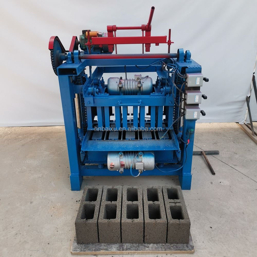 hot sale semi automatic cement solid hollow paving block brick making machine with hopper
