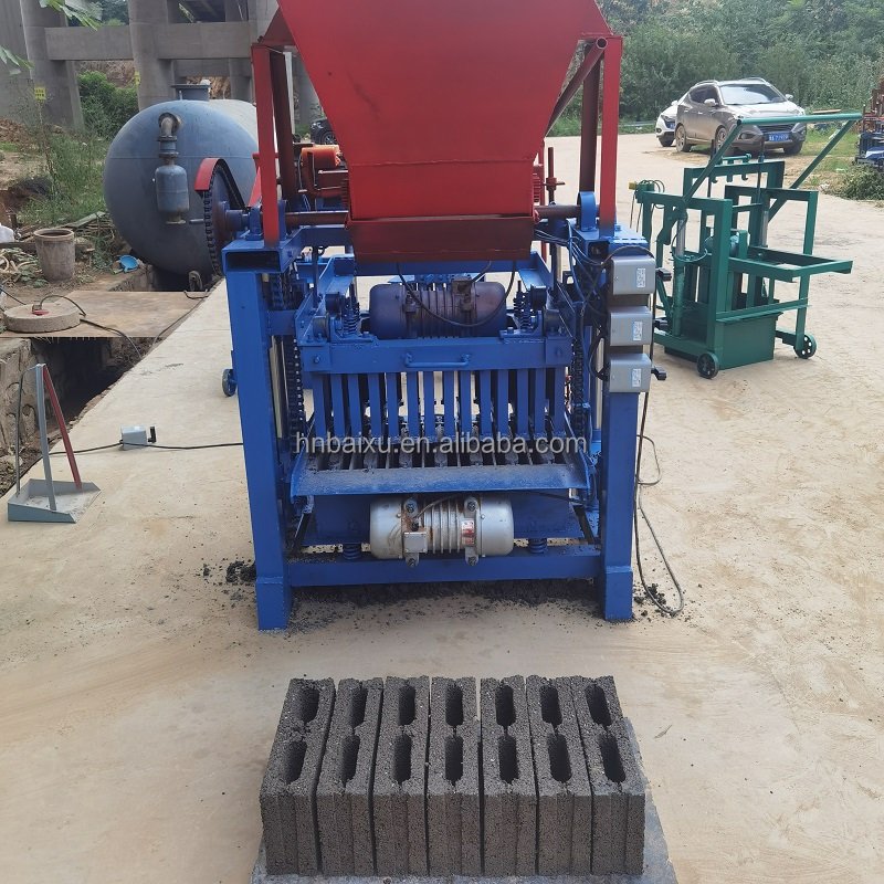 hot sale semi automatic cement solid hollow paving block brick making machine with hopper