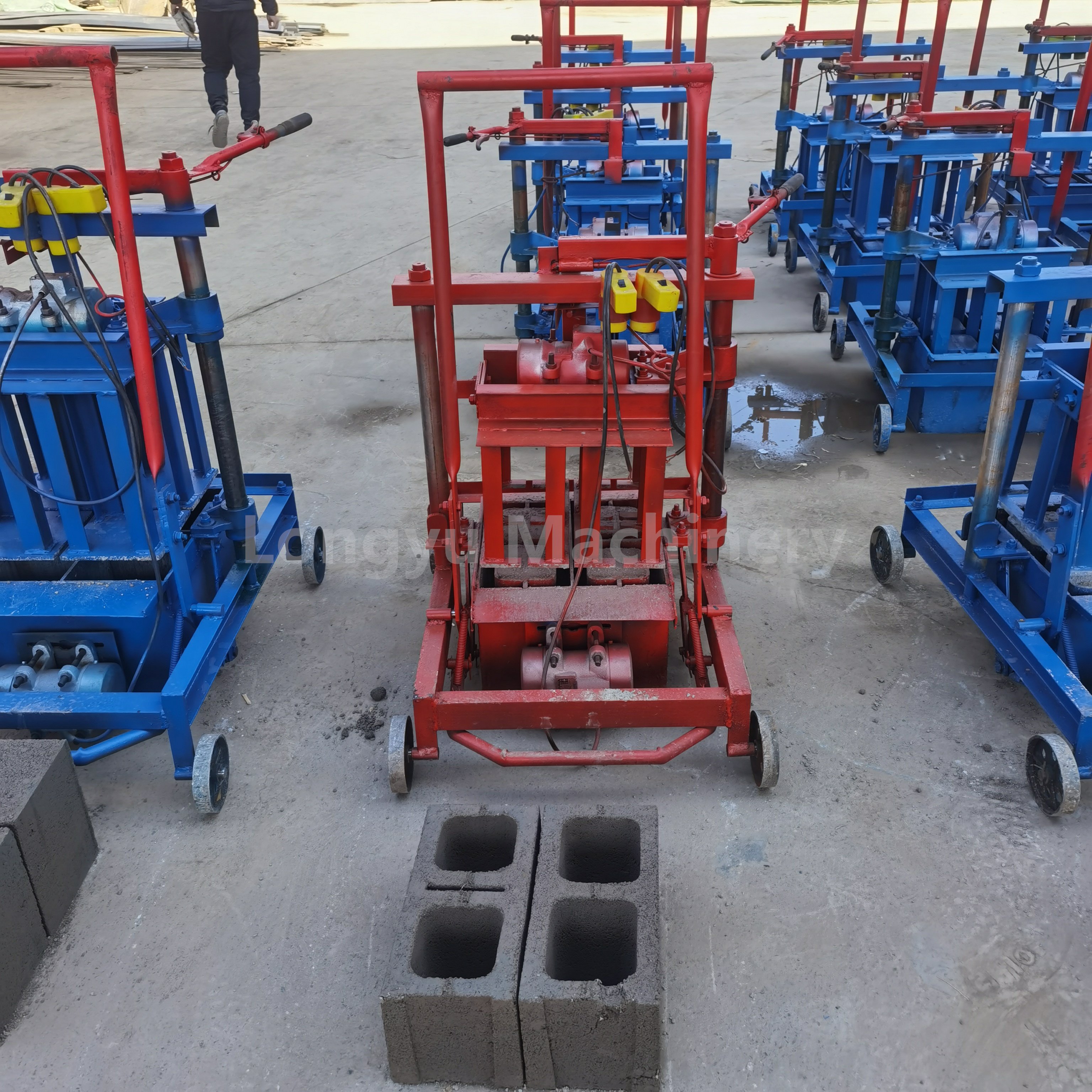 Manual Small Diesel Vibrating Soil Hollow Cement Laying Block Concrete Brick Making Machine Price