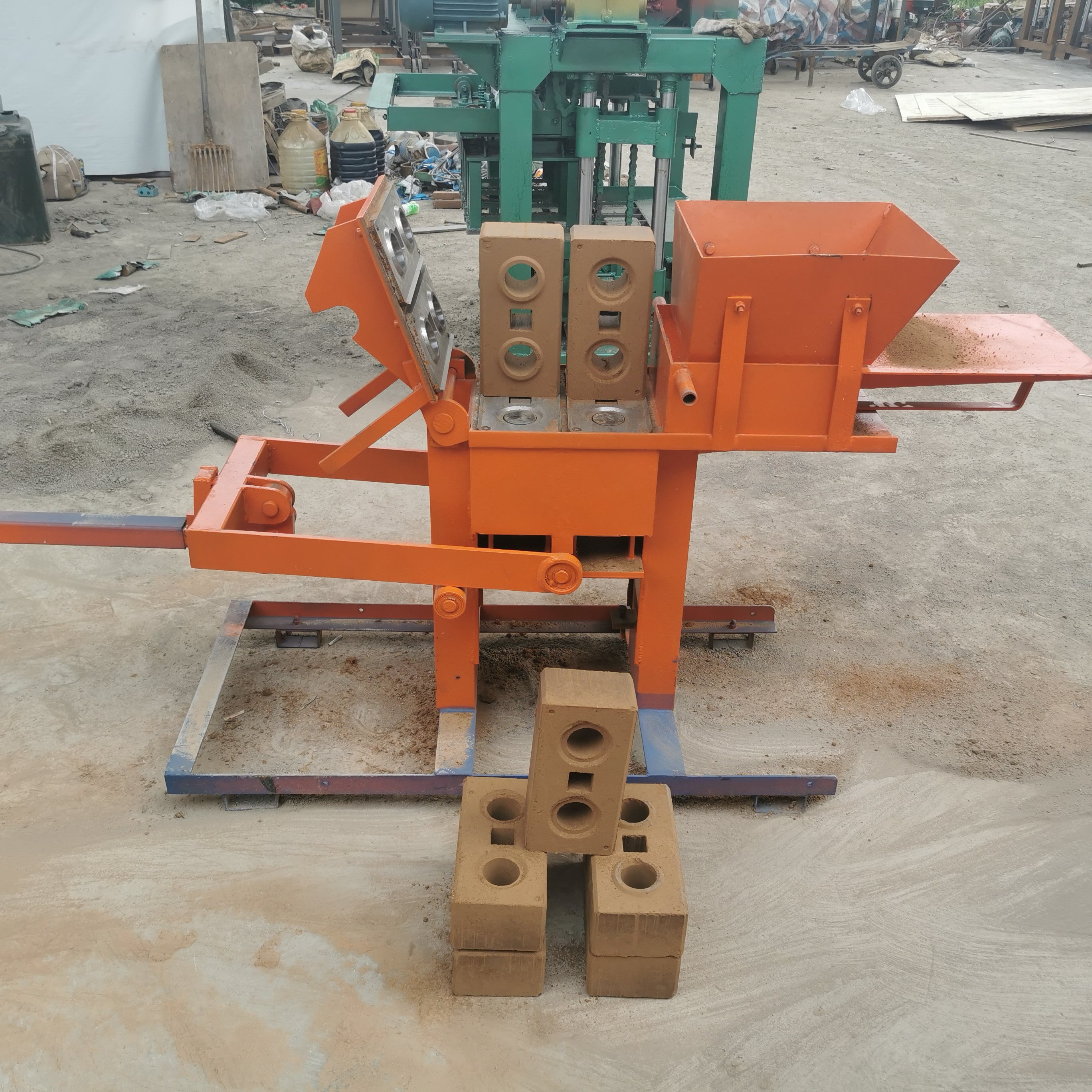 Small Brick Machine Produces 300-150-100mm long, wide and high Brick #7. Stationary Manual Block Brick Machine