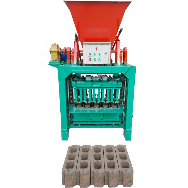 Hollow Solid Cement Brick Molding With Hopper Semi Automatic Soil-Brick-Making-Machine-Price