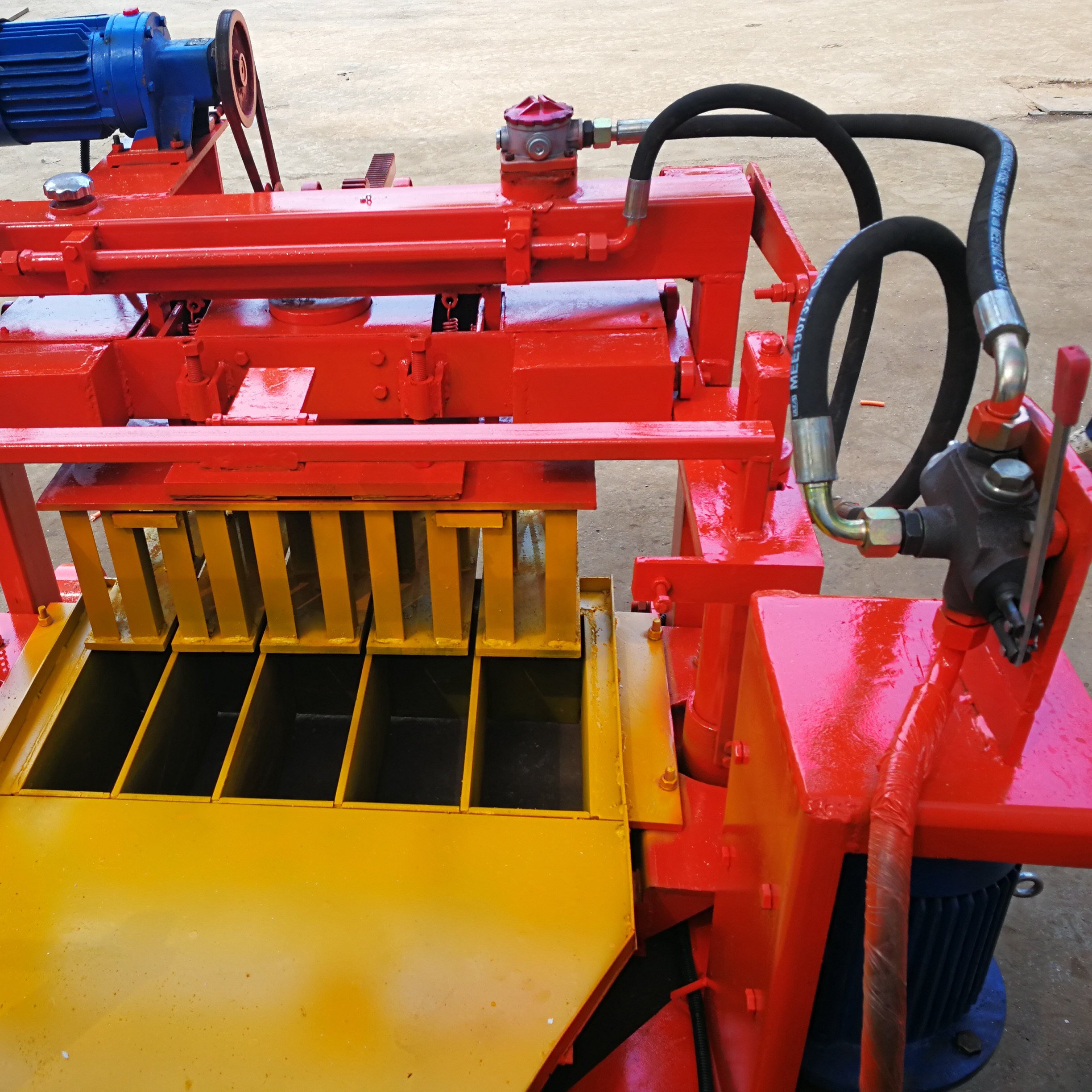 small manual hydraulic ciment cinder hollow color paver block laying maker machine cement block press moulding making machinery