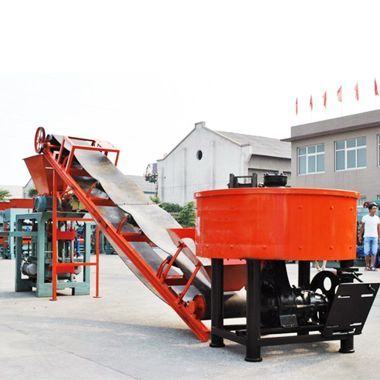 factory price cheap hard fire clay glass bricks out side wall diesel engine brick making machine with mixer