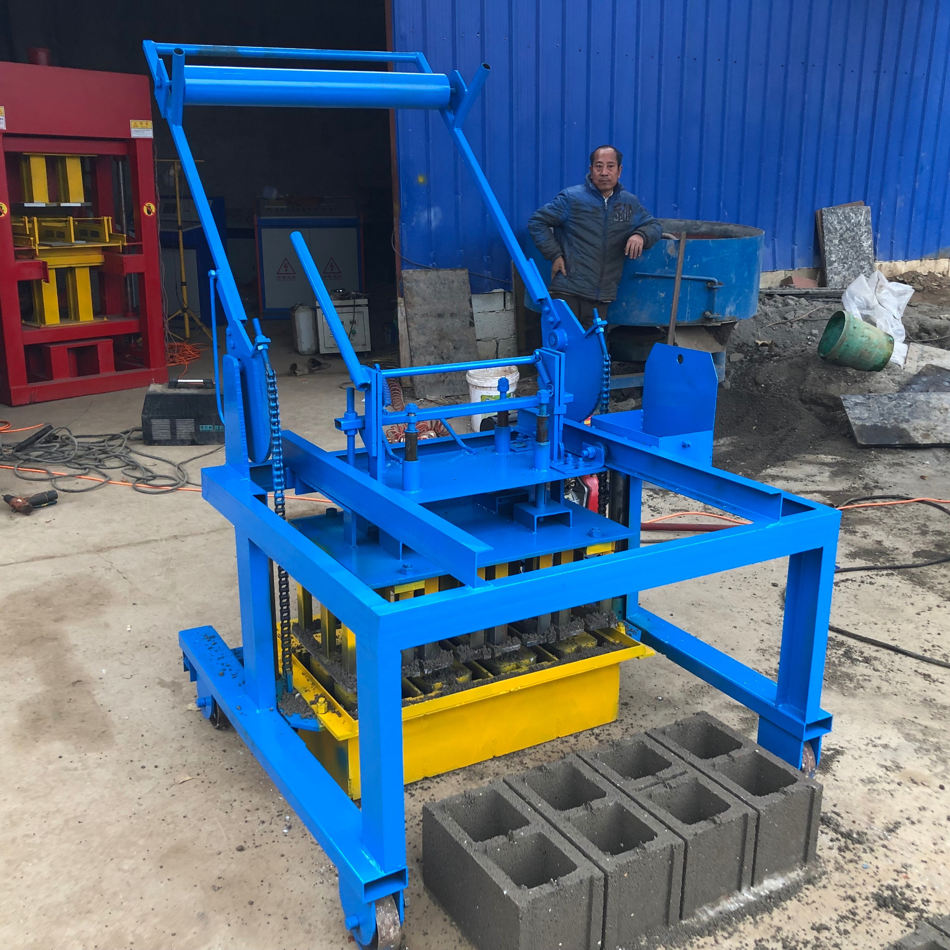 Kaidong QTM4-40 mobile small machine brick hollow block machine for sale