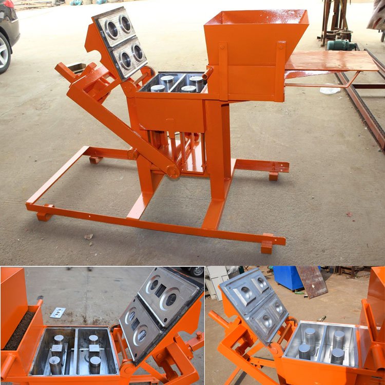 Used Hand Press Interlocking Clay Block Brick Forming Making Machine