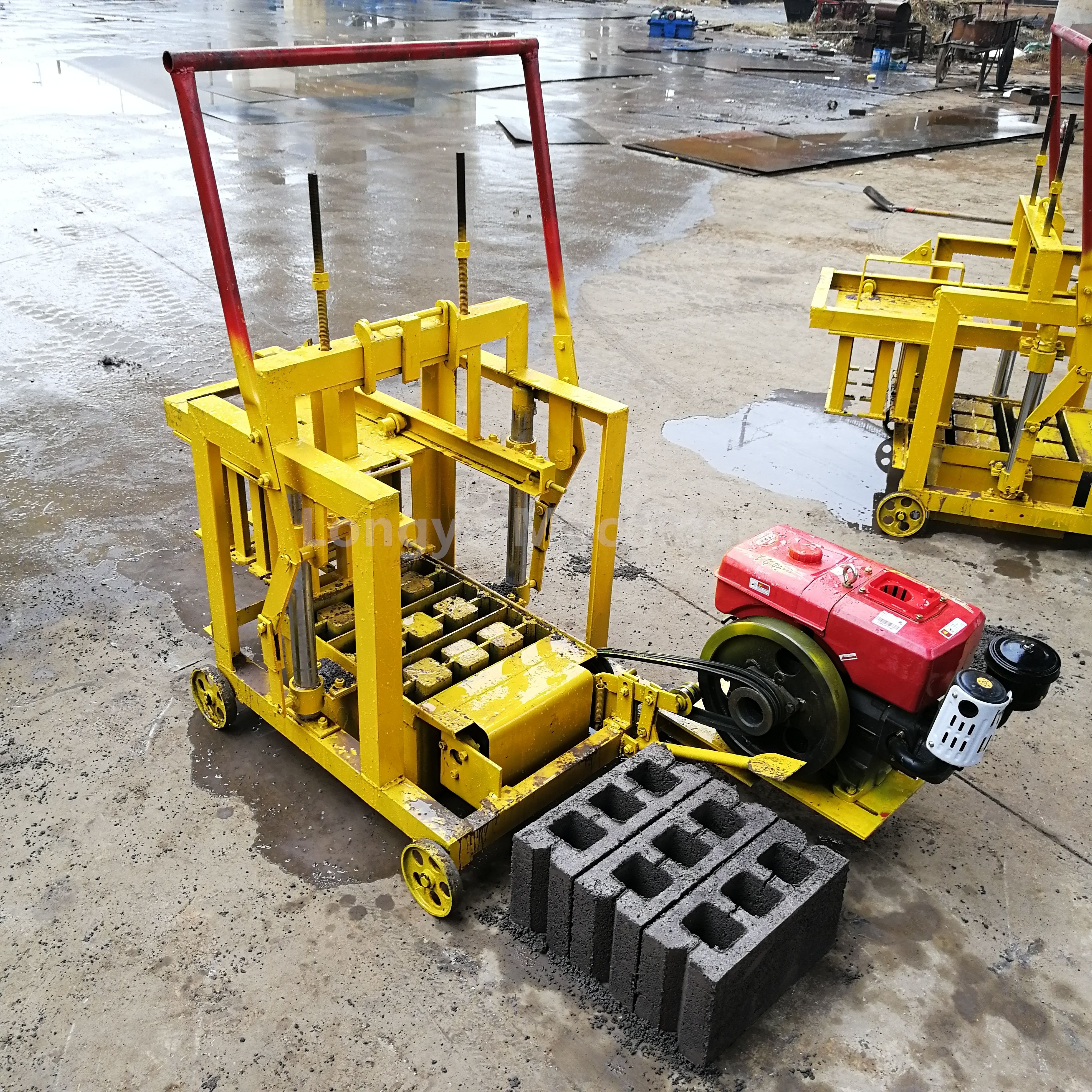 Africa manual block making machine cement solid brick masonry machine diesel engine block making machine