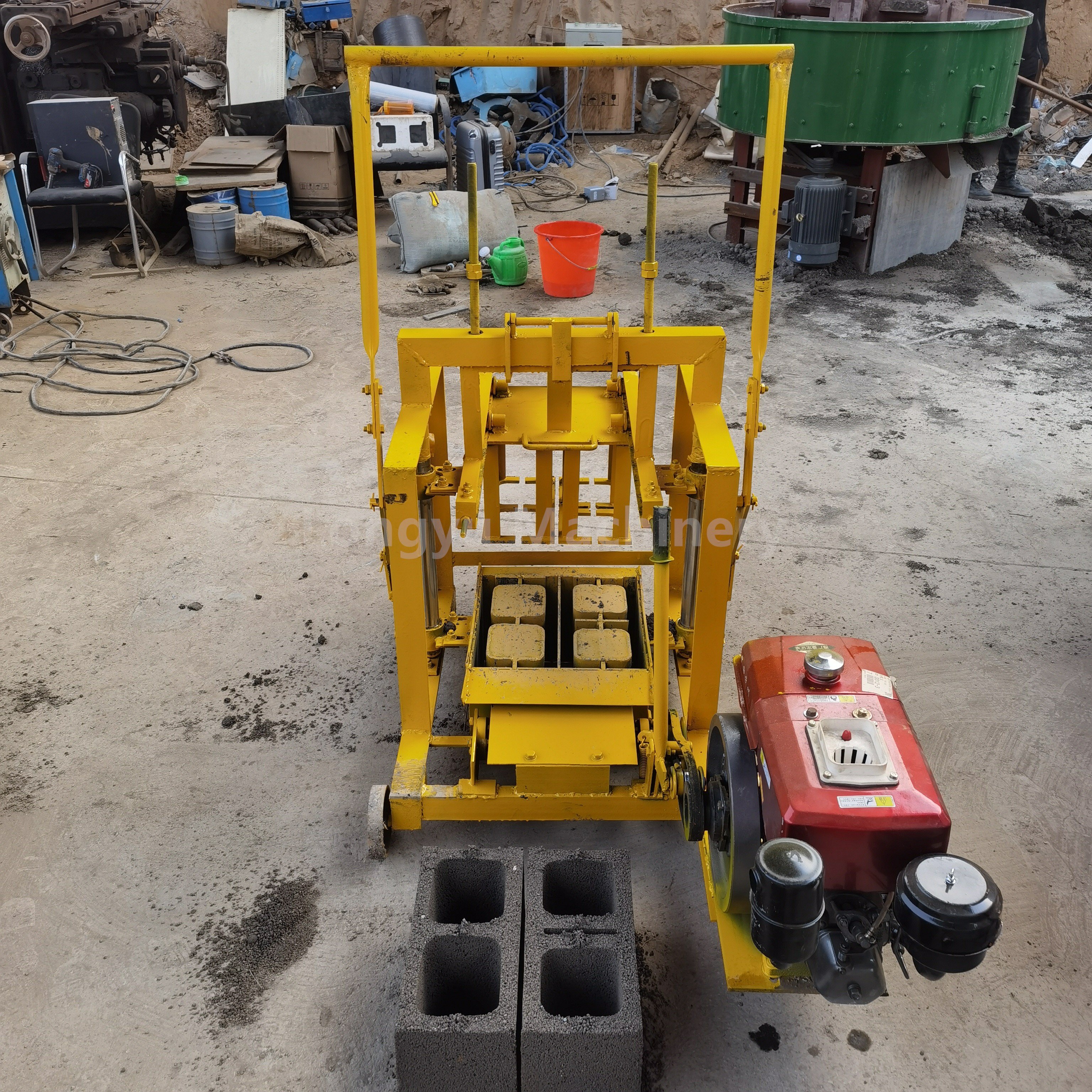Africa manual block making machine cement solid brick masonry machine diesel engine block making machine