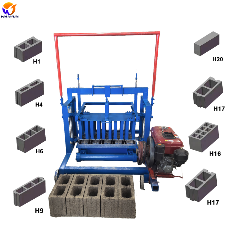 2-45D Diesel Brick Making Machine Semi-Automatic Movable Simple Structure Concrete Cement Clay Block mold Bearing Core