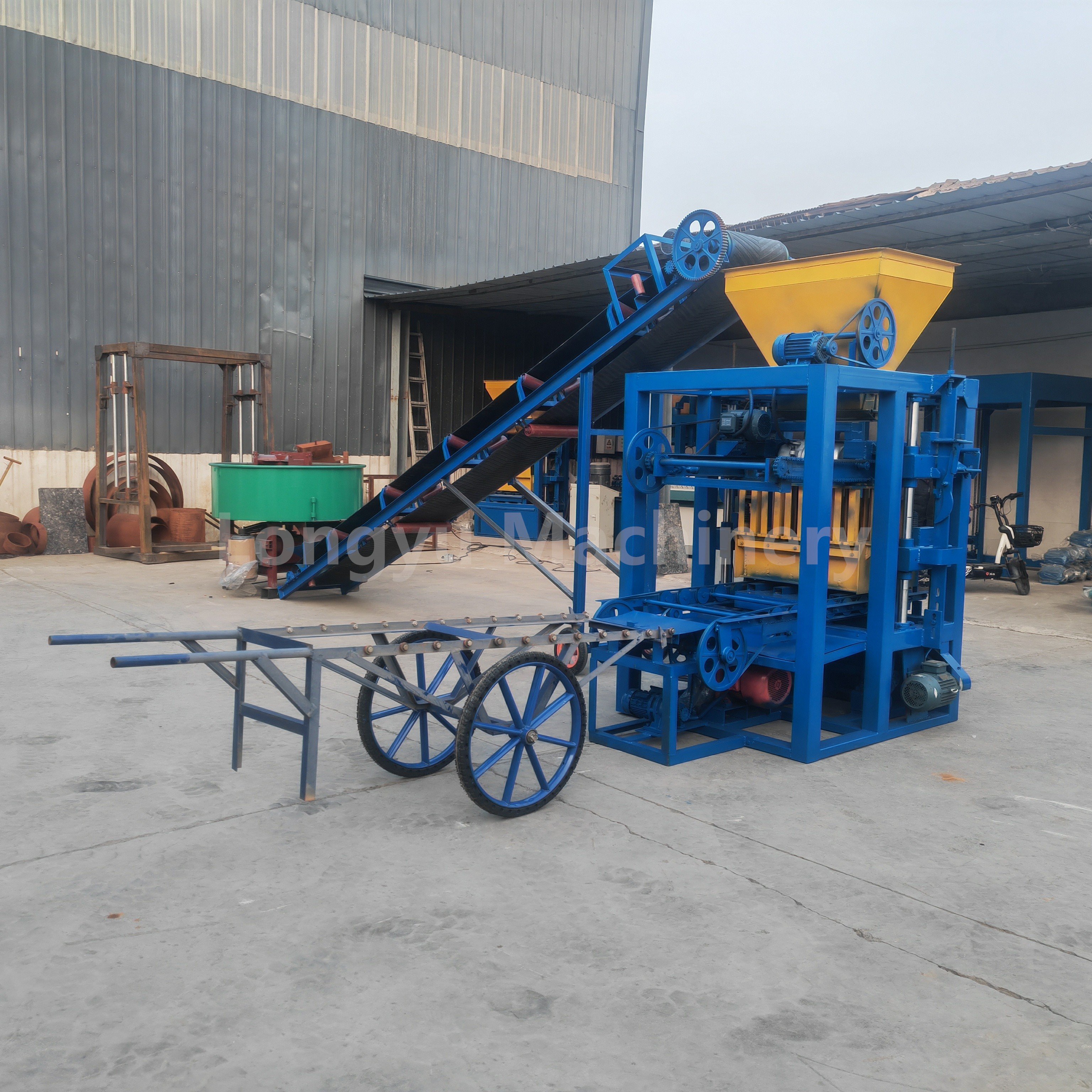Automatic Hollow sand paving laying moulding Concrete paver block cement brick making machine price