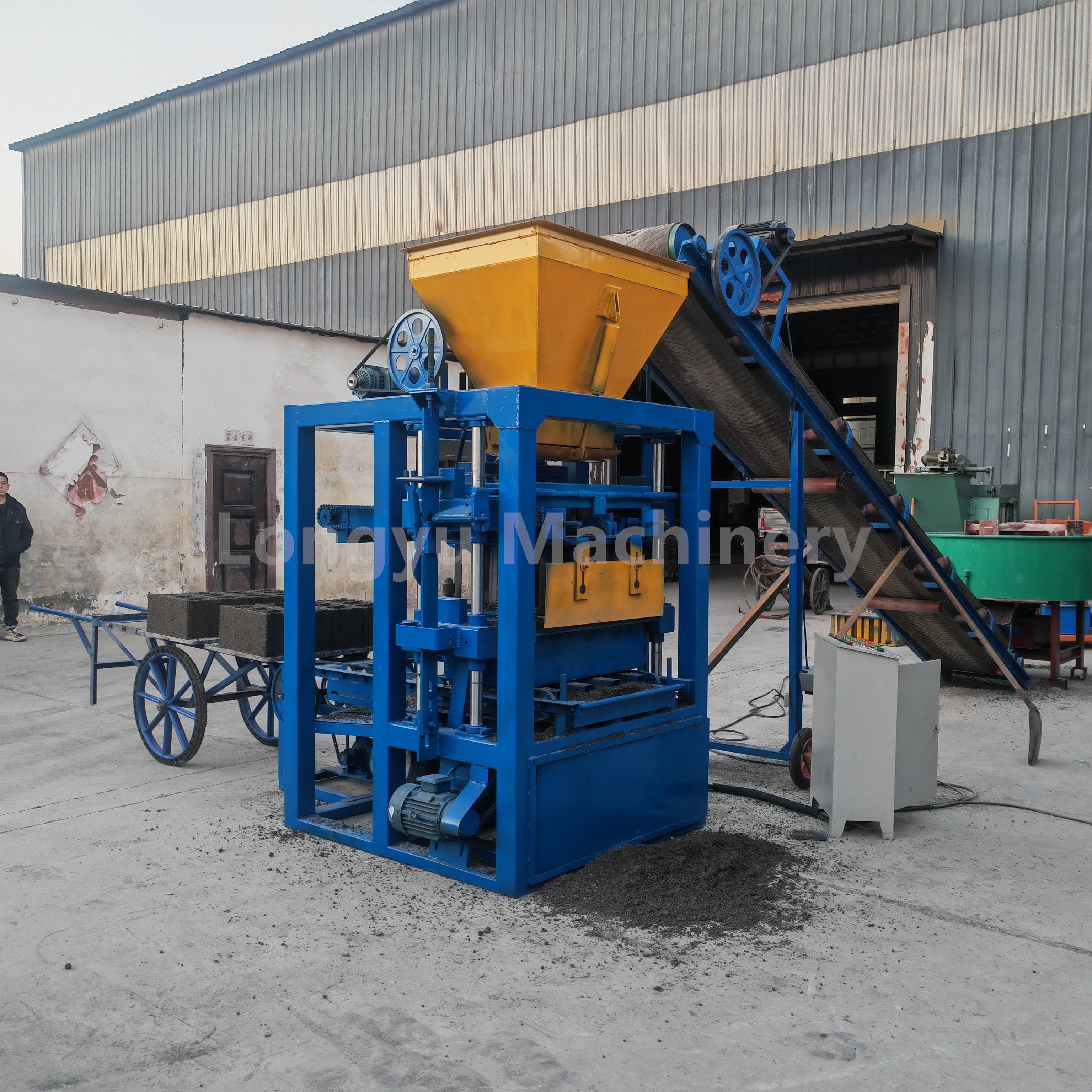 Automatic Hollow sand paving laying moulding Concrete paver block cement brick making machine price