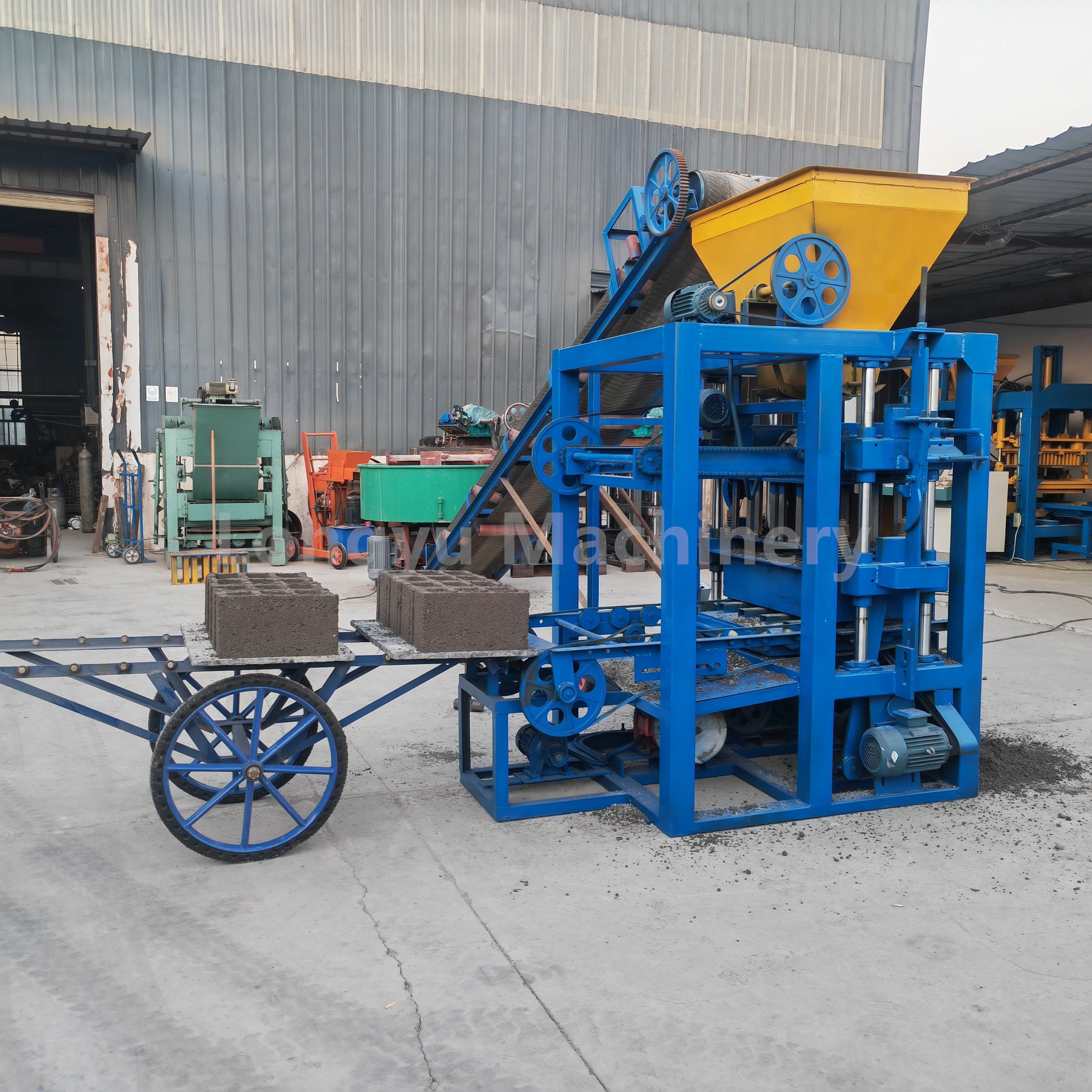 Automatic Hollow sand paving laying moulding Concrete paver block cement brick making machine price